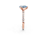 Rose gold Fancy Blue Pear  Solitaire Pavé Diamond Engagement Ring with Four-Prong Setting_26
