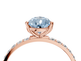Rose gold Fancy Blue Pear  Solitaire Pavé Diamond Engagement Ring with Four-Prong Setting_29