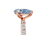 Rose gold Fancy Blue Pear  Solitaire Pavé Diamond Engagement Ring with Four-Prong Setting_30