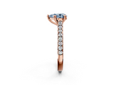 Rose gold Fancy Blue Pear  Solitaire Pave Diamond Engagement Ring with Prong Setting_22
