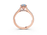 Rose gold Fancy Blue Pear  Solitaire Pave Diamond Engagement Ring with Prong Setting_23