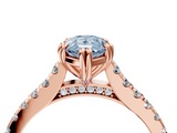 Rose gold Fancy Blue Pear  Solitaire Pave Diamond Engagement Ring with Prong Setting_24