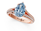 Rose gold Fancy Blue Pear  Solitaire Pave Split Shank Engagement Ring with Six-Prong Setting_38