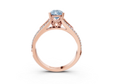 Rose gold Fancy Blue Pear  Solitaire Pave Split Shank Engagement Ring with Six-Prong Setting_40