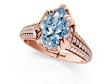 Rose gold Fancy Blue Pear  Solitaire Pave Split Shank Ring with Four-Prong Setting_100