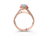 Rose gold Fancy Blue Pear  Solitaire Pave Split Shank Ring with Four-Prong Setting_102