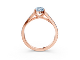 Rose gold Fancy Blue Pear  Solitaire Split Shank Pavé Diamond Engagement Ring_366