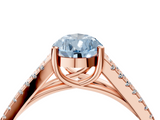 Rose gold Fancy Blue Pear  Solitaire Split Shank Pavé Diamond Engagement Ring_367