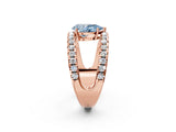Rose gold Fancy Blue Pear  Solitaire Split Shank Pave Diamond Ring_51