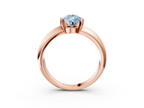 Rose gold Fancy Blue Pear  Solitaire Tension Set Diamond Ring with Wide Band_41