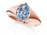 Rose gold Fancy Blue Pear  Solitaire Tension Set Diamond Ring_21