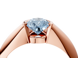 Rose gold Fancy Blue Pear  Solitaire Tension Set Diamond Ring_24