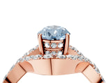 Rose gold Fancy Blue Pear  Solitaire Twist Band Pavé Diamond Engagement Ring_36