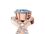 Rose gold Fancy Blue Pear  Solitaire Twist Band Pavé Diamond Engagement Ring_37