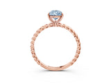 Rose gold Fancy Blue Pear  Solitaire Twist Band Ring with Four-Prong Setting_70