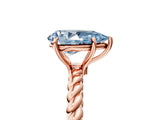 Rose gold Fancy Blue Pear  Solitaire Twist Band Ring with Four-Prong Setting_72