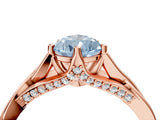 Rose gold Fancy Blue Pear  Solitaire Twist Band Six-Prong Setting 4