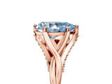 Rose gold Fancy Blue Pear  Solitaire Twist Band Six-Prong Setting 5