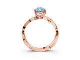 Rose gold Fancy Blue Pear  Solitaire Twist Band with Pavé Accents and Four-Prong Setting_24