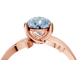Rose gold Fancy Blue Pear  Solitaire Twist Band with Pavé Accents and Four-Prong Setting_25