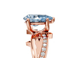 Rose gold Fancy Blue Pear  Solitaire Twist Band with Pavé Accents and Four-Prong Setting_26