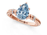 Rose gold Fancy Blue Pear  Solitaire Twisted Band Prong Set Engagement Ring_62