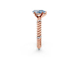 Rose gold Fancy Blue Pear  Solitaire Twisted Band Prong Set Engagement Ring_63