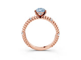 Rose gold Fancy Blue Pear  Solitaire Twisted Band Prong Set Engagement Ring_64