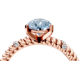 Rose gold Fancy Blue Pear  Solitaire Twisted Band Prong Set Engagement Ring_65