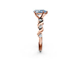 Rose gold Fancy Blue Pear  Solitaire Twisted Band with Prong Setting 3