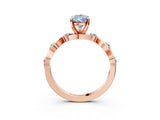 Rose gold Fancy Blue Pear  Solitaire Twisted Band with Prong Setting 4