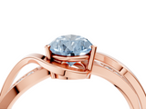 Rose gold Fancy Blue Pear  Solitaire Twisted Band with Prong Setting_7