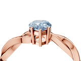 Rose gold Fancy Blue Pear  Solitaire Twisted Pave Diamond Ring with Four-Prong Setting_16