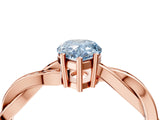Rose gold Fancy Blue Pear  Solitaire Twisted Pave Diamond Ring with Four-Prong Setting_85