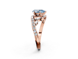 Rose gold Fancy Blue Pear  Solitaire with Pavé Twist Band and Four-Prong Setting_74