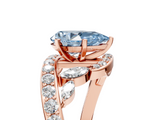 Rose gold Fancy Blue Pear  Solitaire with Pavé Twist Band and Four-Prong Setting_77