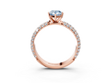 Rose gold Fancy Blue Pear  Solitaire with Pave Band and Four-Prong Setting_6