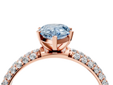 Rose gold Fancy Blue Pear  Solitaire with Pave Band and Four-Prong Setting_7