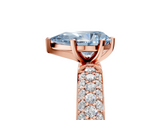 Rose gold Fancy Blue Pear  Solitaire with Pave Band and Four-Prong Setting_8