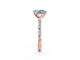 Rose gold Fancy Blue Pear  Solitaire with Side Stones on a Pavé Band and Four-Prong Setting_25