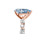 Rose gold Fancy Blue Pear  Solitaire with Side Stones on a Pavé Band and Four-Prong Setting_28