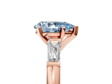 Rose gold Fancy Blue Pear  Solitaire with Tapered Baguette Side Stones on a Classic Band with Four-Prong Setting_75