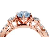 Rose gold Fancy Blue Pear  Three-Stone Diamond Ring with Pavé Split Shank and Four-Prong Setting_71