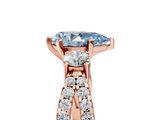 Rose gold Fancy Blue Pear  Three-Stone Diamond Ring with Pavé Split Shank and Four-Prong Setting_72