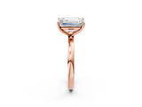 Rose gold Fancy Blue Pear  and Emerald Cut Toi Moi Ring with Prong Setting_65