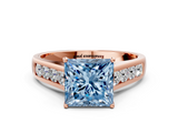 Rose gold Fancy Blue Princess  Brilliant Channel-Set Solitaire Ring with Four-Prong Setting_20
