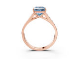 Rose gold Fancy Blue Princess  Brilliant Channel-Set Solitaire Ring with Four-Prong Setting_23