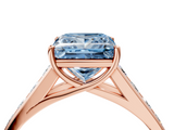 Rose gold Fancy Blue Princess  Brilliant Channel-Set Solitaire Ring with Four-Prong Setting_24