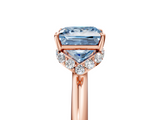 Rose gold Fancy Blue Princess  Brilliant Solitaire Engagement Ring with Six-Prong Setting and Classic Band_25