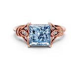 Rose gold Fancy Blue Princess  Brilliant Solitaire with Pave Band and Four-Prong Setting_20